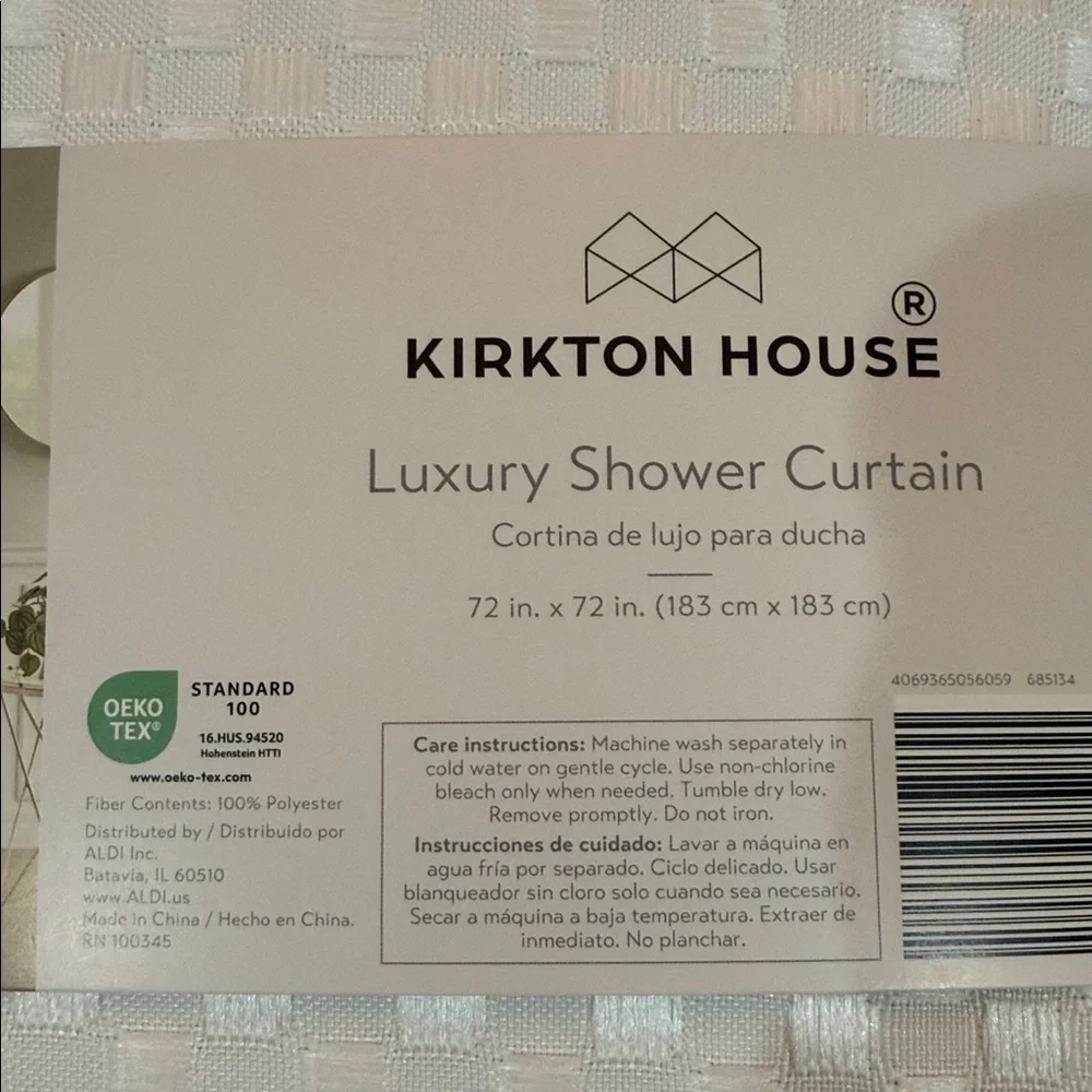 Kirkton House Luxury Shower Curtain - White